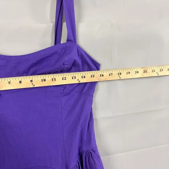 Free People Dress Womens Medium Paolo Midi Purple Sundress Romantic Retro Chic - Picture 13 of 14